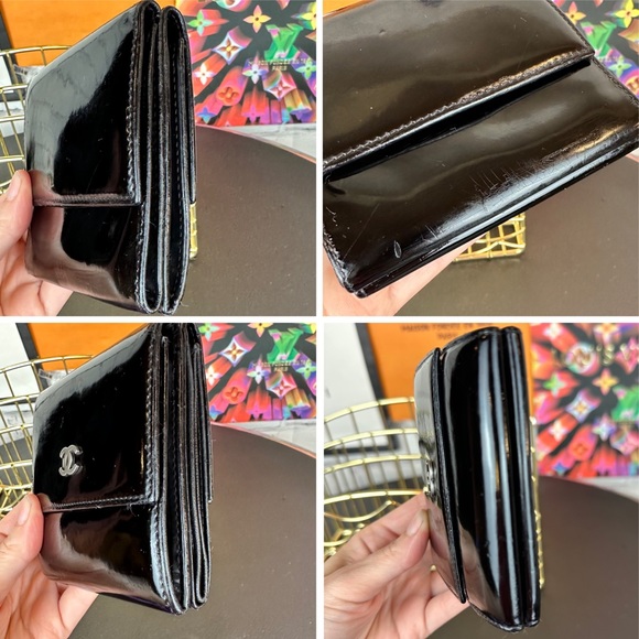 Chanel black patent leather bifold wallet - Picture 14 of 16